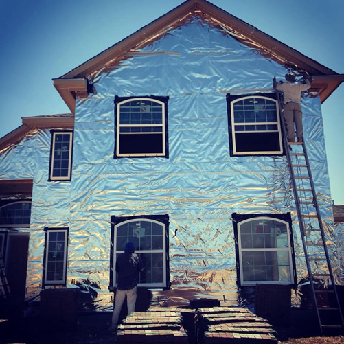 ECO-Shield reflective barrier installed on a home exterior