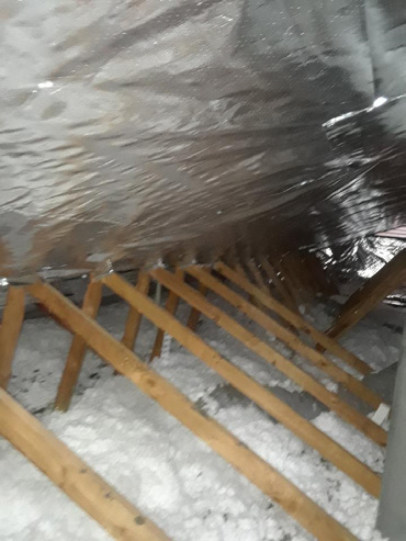 ECO-Shield reflective barrier installed inside an attic
